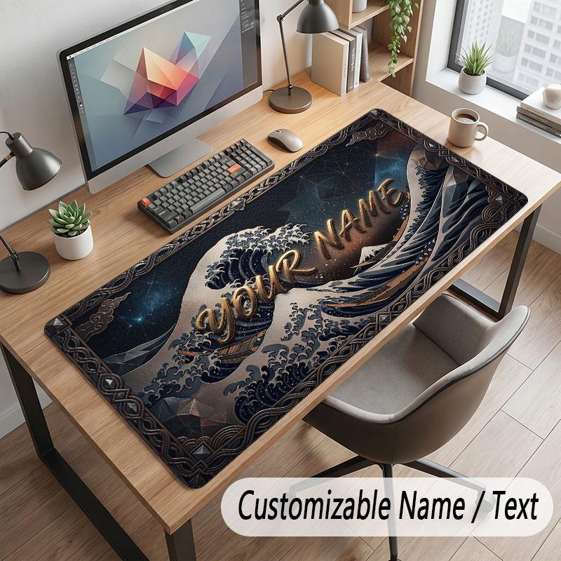 Octopus Sea Life Theme Customized Mouse Pad Personalized Print Name Text Desk Mat For Home Office Table Decor