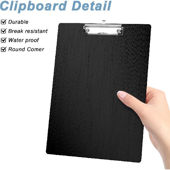 Hongri Aluminum Contractor Clipboard, Black Metal Construction with Low Profile Metal Clip, 12.5 x 9 in, Letter Size, Office Supply & School Supply