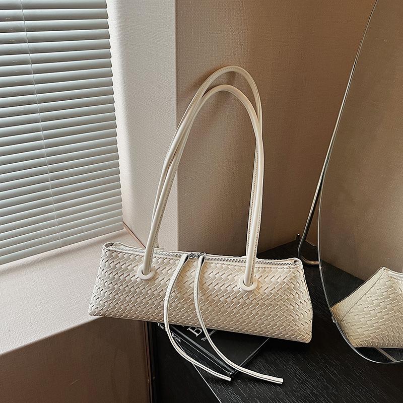 Летняя плетеная сумка подмышку женская новая модная простая портативная сумка через плечо нишевая сумка-багет