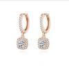 Earrings S925 Sterling Silver Zircon Stud Earrings Women's Earrings Square Bag Earrings Jewelry Sterling Silver Earrings