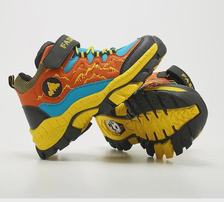 Boys' Winter Outdoor Cotton Hiking Shoes - Velvet-Lined for Warmth