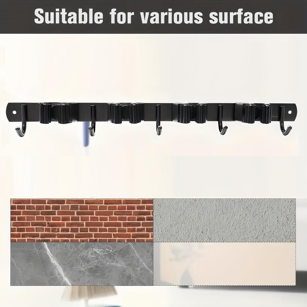 Настенная стойка-органайзер для садовых инструментов из нержавеющей стали – Держатель для нескольких инструментов с крючками – Компактное хранение для дома, кухни или гаража