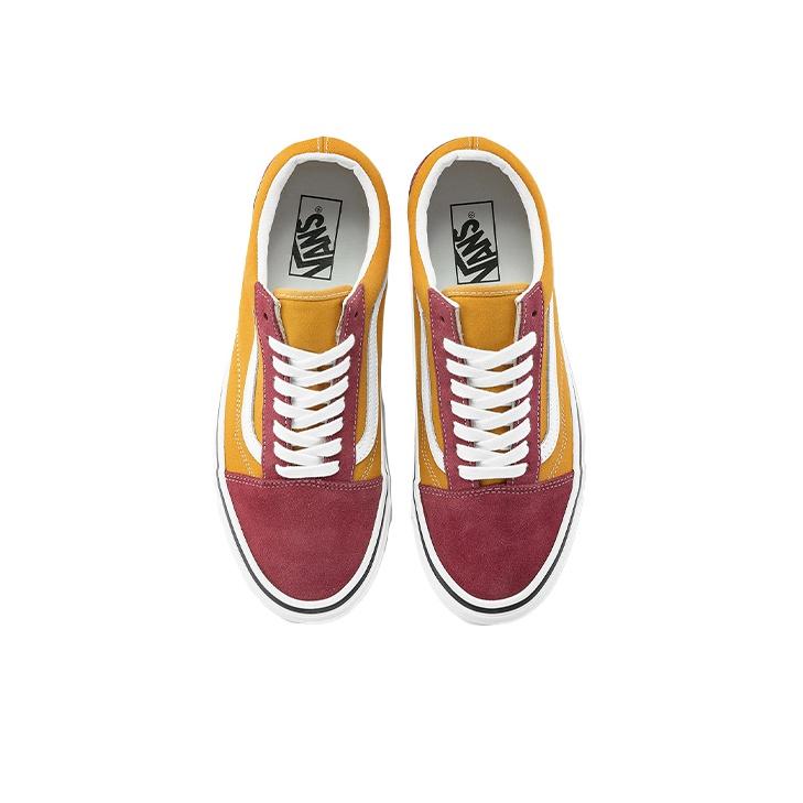 Vans Стиль 36 Old Skool Dx Амортизирующие Прочные Легкие Дышащие Низкие Скейт-Кеды Унисекс Кроссовки Красный Желтый VN0A54F34SA