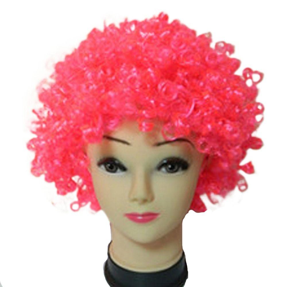 Rainbow Football Fans Wigs Synthetic Wigs Halloween Cosplay Hairs Afro Curly Clown Wigs Kids