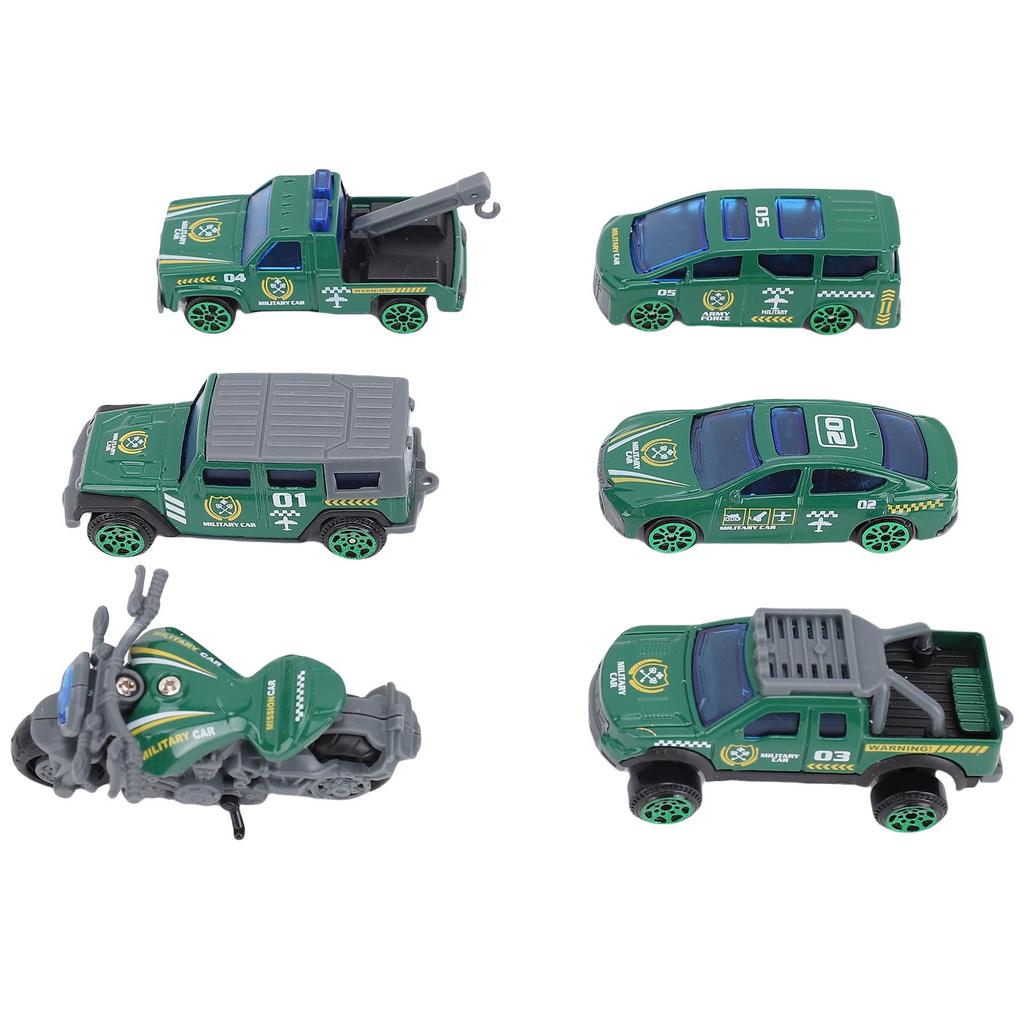 6 Pcs 1:64 Metal Toy Cars Realistic Alloy Educational Role Playing Toy Vehicles Set for Kids