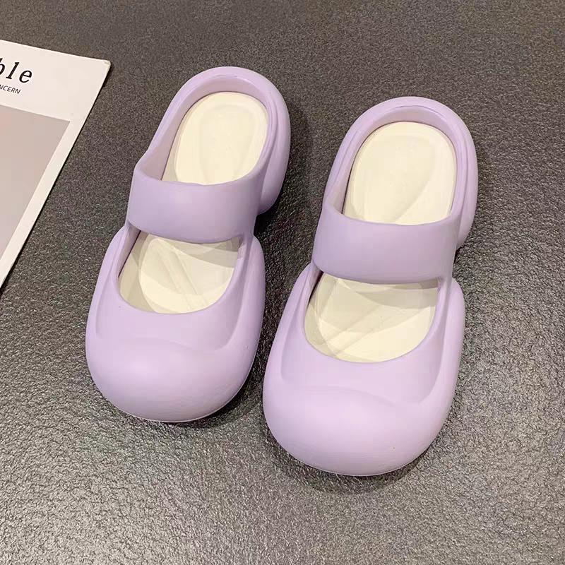 Мода 2024 Лето женские толстые подошвы нескользящие удобные легкие сандалии EVA наступающие на какашки ощущения уличные пляжные тапочки