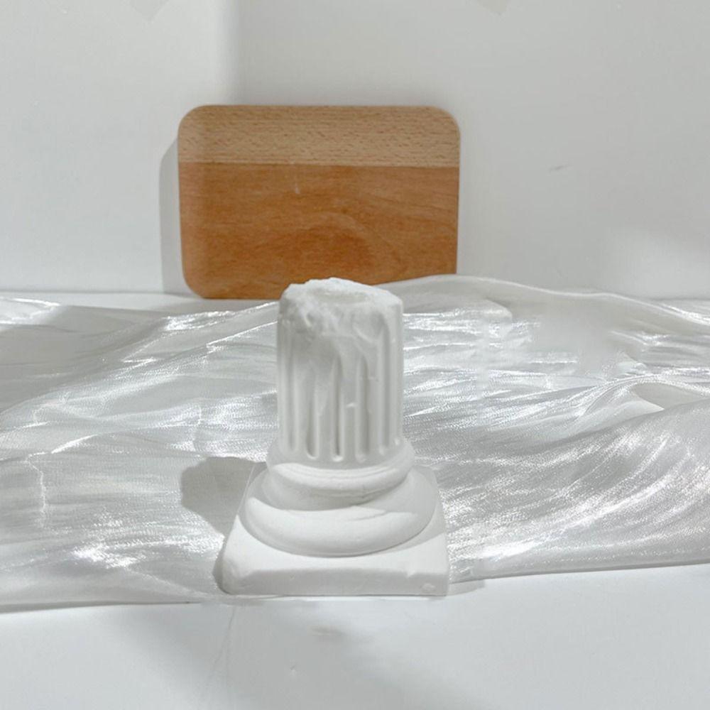 White Gypsum Roman Column Ring Stand Luxury Ring Display Rack High Quality