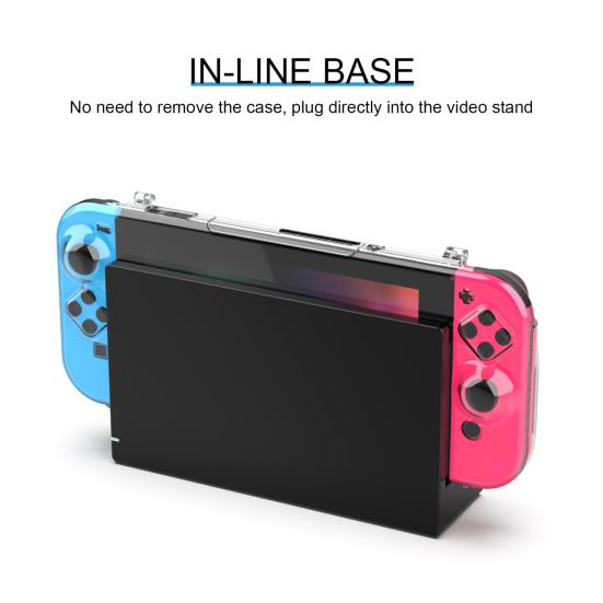 Clear Protective Case Full Protective Cover Anti-Shock Anti-Scratch Easy Plug-in Base Shell for Nintendo Switch