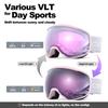 Фотохромные горнолыжные маски Odoland с зеркальными линзами OTG, UV400, автоматические линзы, меняющие цвет при ударе, антизапотевающие, совместимые, защита, затемнение,