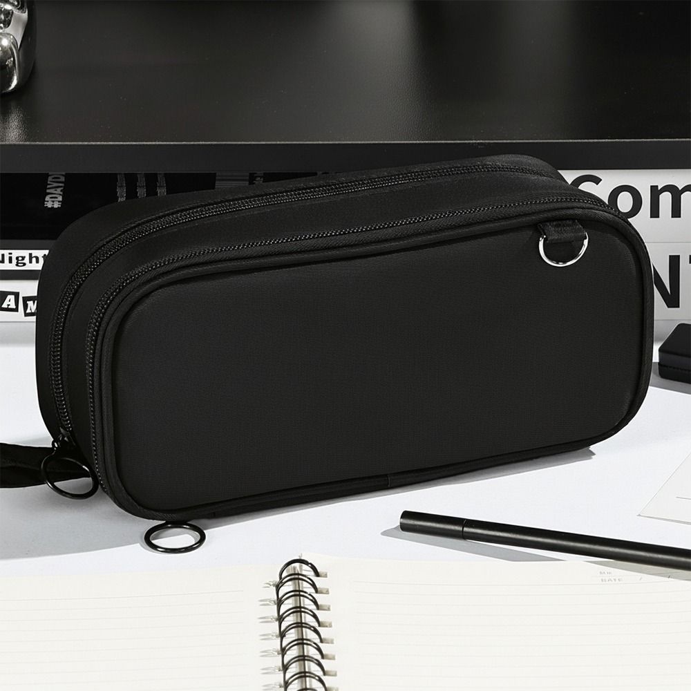 Solid Color Pencil Case Large Capacity Stationery Bag Multi-functional Pencil Pouch Gift
