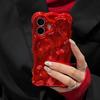 Модный красный чехол для телефона из ТПУ с волнистым узором для iPhone Air 11 12 13 14 16 17 Pro Max 15 Plus, противоударная силиконовая задняя крышка