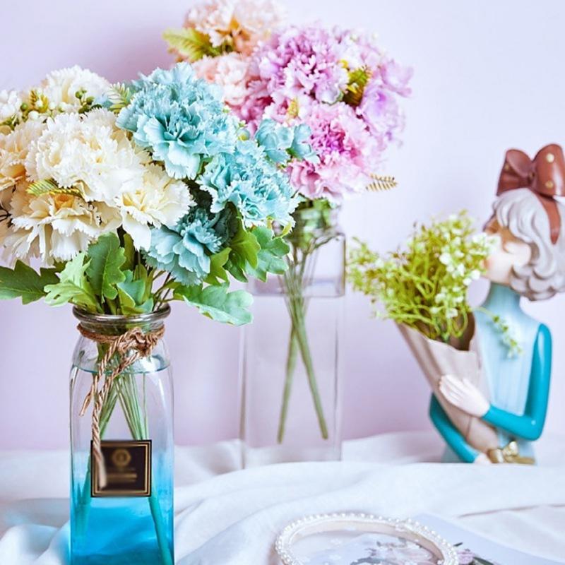 Искусственные цветы гвоздики Центральная часть Цветочный букет из искусственной гвоздики Искусственные цветы со стеблями 7 головок на связку