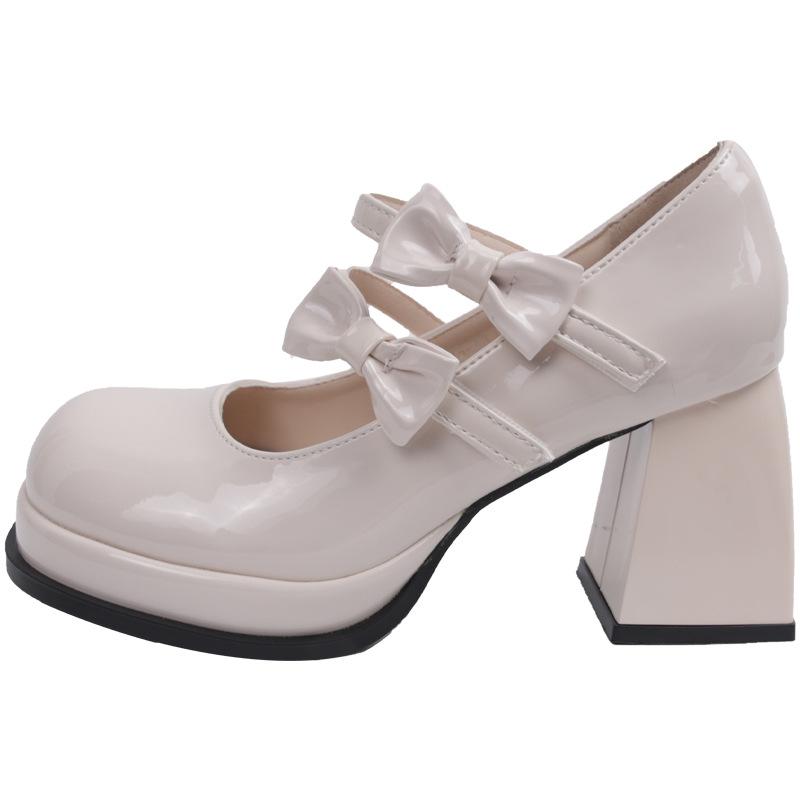 Fashion Women's High Heels Pumps Mary Janes Shoes New 2024 Fashion Bowknot Platform White Black Heeled Party Dance Wedding Shoes Zapatos