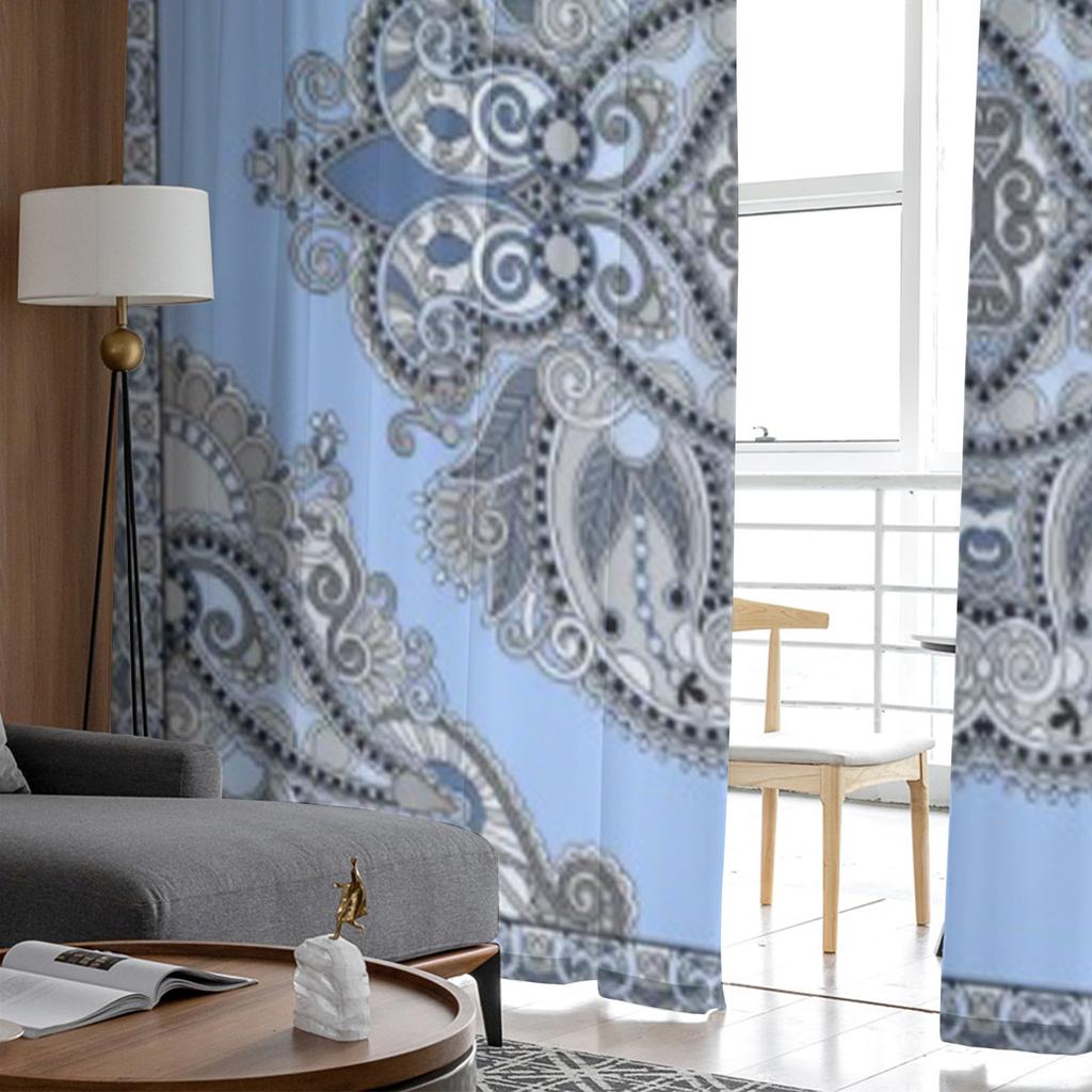 Традиционные декоративные цветочные пейсли-банданы, прозрачные шторы для гостиной, тюлевые занавески для окон, спальни, кухни, вуаль, шторы