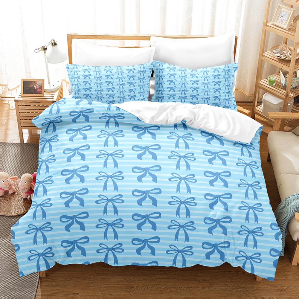 4pcs Bowknot Bedding Sets Skin Friendly Soft Bedsheets And Duvet Covers Comfortable And Lovely Suitable For All Ages