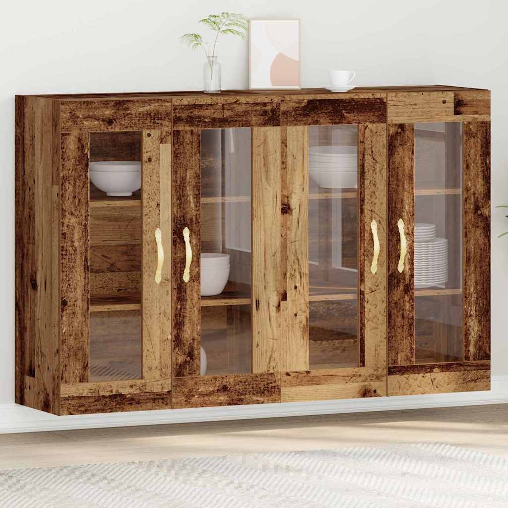 Wall Mounted Cabinets 2 pcs Reclaimed Wood Look 69.5 x 34 x 90 cm Engineered Wood