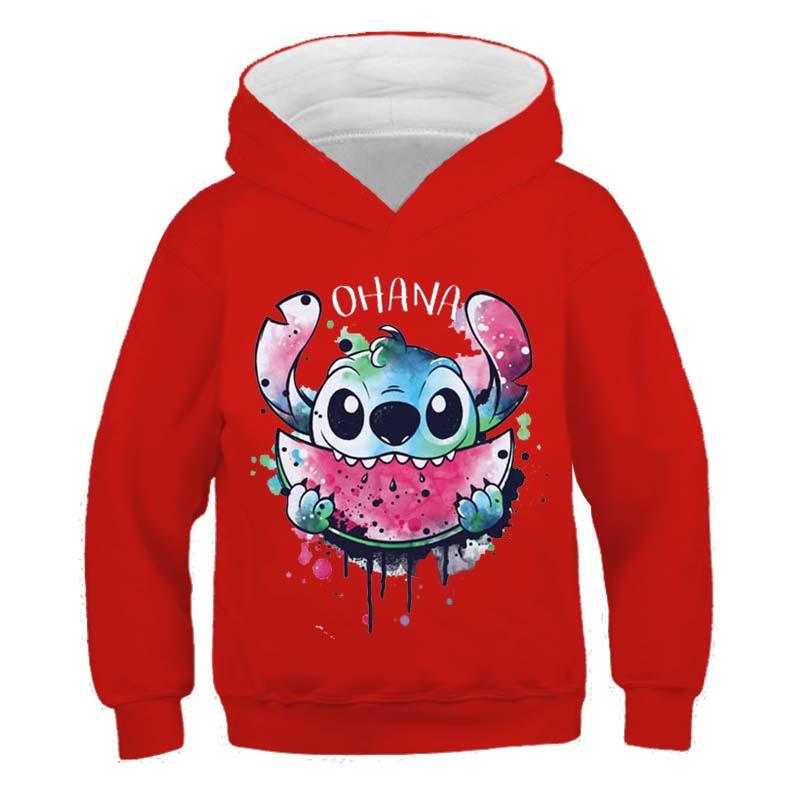Толстовки с капюшоном MINISO New Stitch для девочек, осенне-зимняя толстовка с длинным рукавом Harajuku, повседневные топы с капюшоном в стиле Disney Series Stich