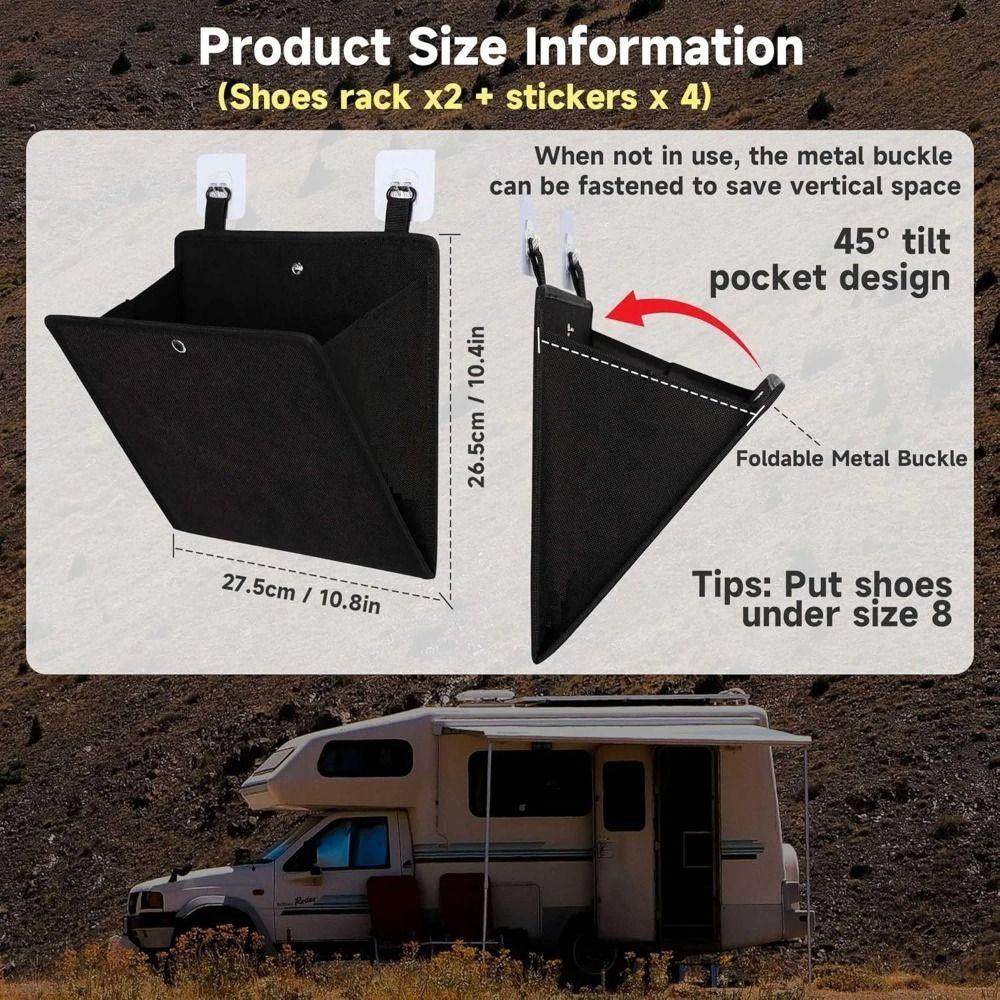 Wall-Mounted Wall Storage Bag Fabric Oxford Cloth RV Door Shoe Rack Hanging Large Capacity Shoe Storage Rack