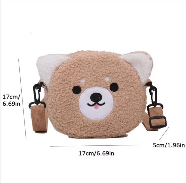 Japanese Style Kawaii Bag Women Cartoon Cat/Dog/Sheep Plush Shoulder Bag Crossbody Bag Small Phone Purse Bolsa Feminina