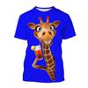 Fashion Funny Cartoon Animal Giraffe Graphic T Shirts For Men Summer Trend Casual Cute Harajuku Printed Round Neck Short Sleeve
