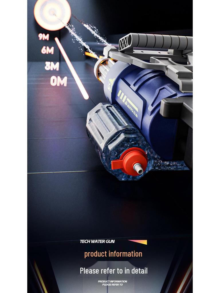 Электрический Брызгающий Водяной Пулемет Гатлинг с Управлением Голосом и Мигающими Элементами для Детей - Летняя Игрушка с Быстрой Стрельбой