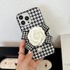 Luxury Pu Leather Camellia Elegant Pearl Phone Case For Samsung Galaxy S22 Ultra S21 Plus S20 Fe A32 A22 A52 A12 A72 A53 A13 A33
