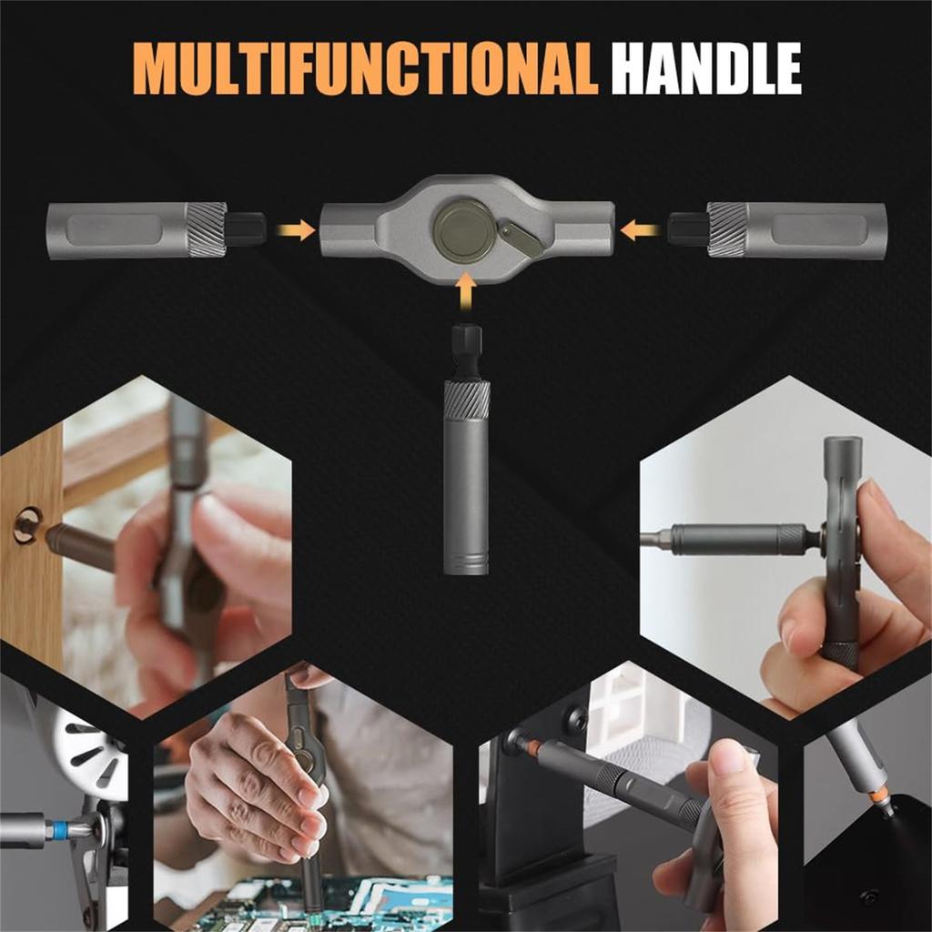 Magnetic Screwdriver,24&1 Magnetic Screwdriver Set, DIY Ratchet Screwdriver Set, Detachable Ratchet Handle, Portable Compact Tool Kit (42-in-1