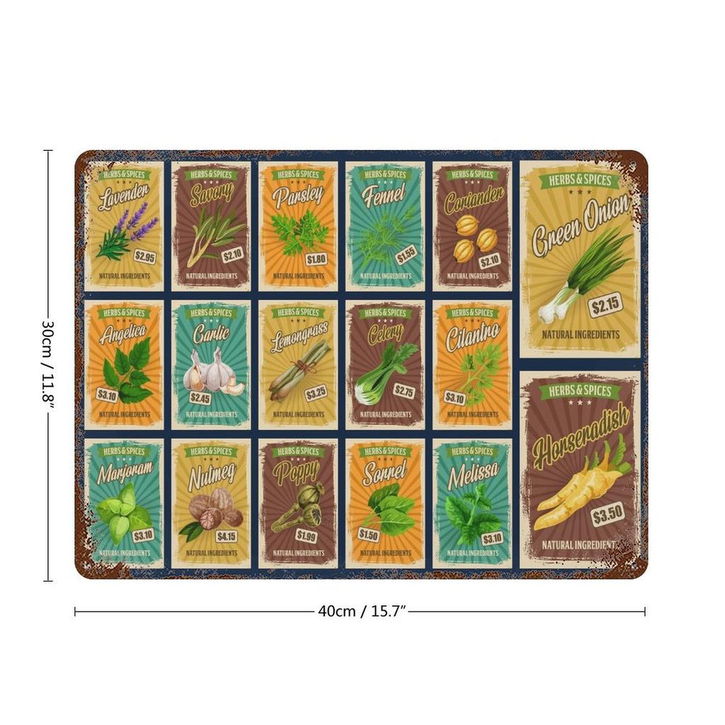 1-Pack Rusty Retro Decor Wall Plate, 20×30cm and 30×40cm, Vintage Metal Hanging for Study, Hallway or Bar