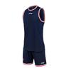 Li Ning CBA Игровой Тренировочный Спортивный Быстросохнущий Дышащий Комплект Шорты Майка Баскетбольный Костюм Унисекс спортивная одежда Гуандун-Синий YATU055-3+CBALOGO