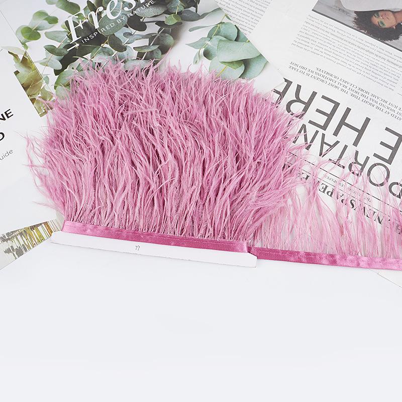 8-10Cm Ostrich Feather Wedding Dress Diy Performance Clothing Accessories Feather Tassel Including Webbing