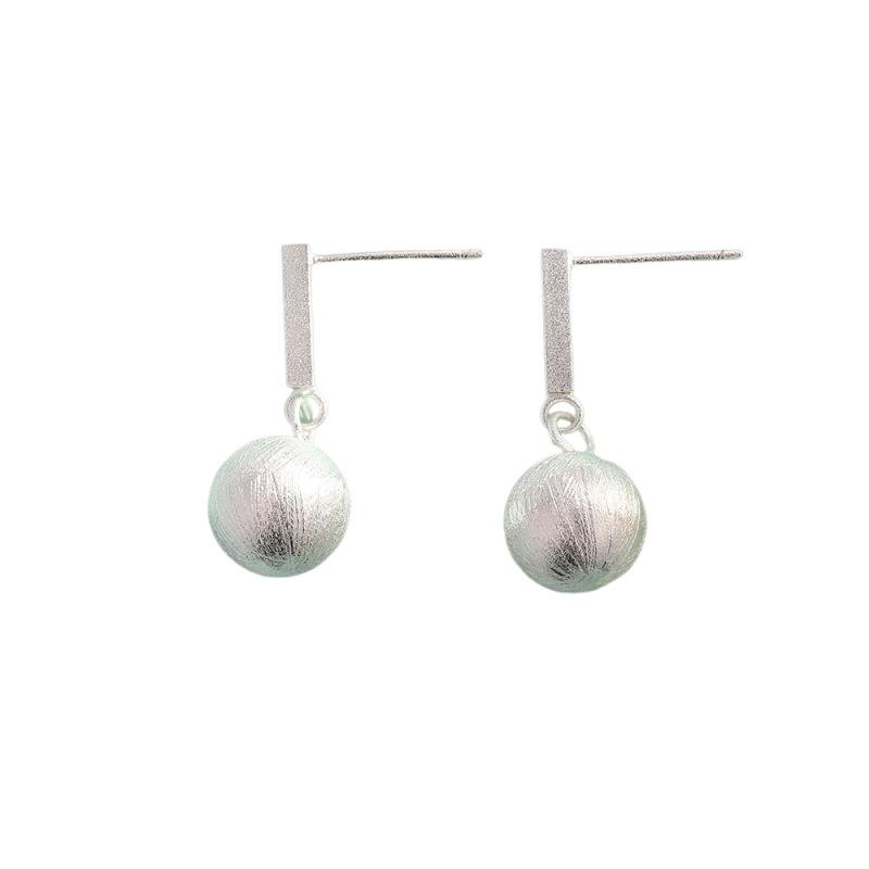 Серьги с матовыми шариками и квадратными полосками, модный дизайн интернет-знаменитости, темпераментные серьги, женские простые серьги-шарики