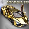 1:Масштаб 24 REVUELTO Миниатюрная Модель Игрушечные Спортивные Автомобили Сплав Литье Под Давлением Суперкары Звук Свет Двери Открываются Оттянуть Назад для Детей Подарки