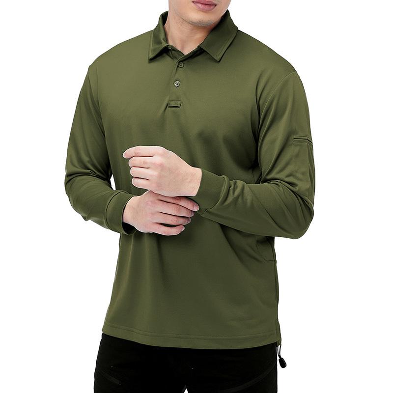 Мужская уличная рубашка-поло с длинным рукавом, легкая дышащая военная тактическая футболка, повседневная рабочая футболка для работы, пешего туризма, спортивные рубашки для гольфа, европейский размер