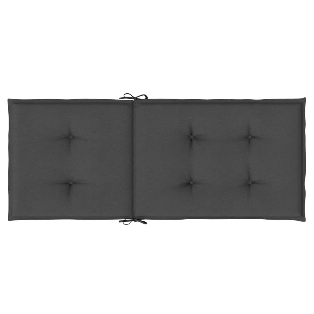 High Back Chair Cushions 2 Pcs. Melange Anthracite 120x50x4 cm Fabric