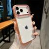 Роскошный металлический чехол-подставка для камеры для телефона iPhone17 16E 15 14 13 12 Pro Max Plus Samsung S22 23 24 25 Ultra Простая полупрозрачная ледяная задняя крышка