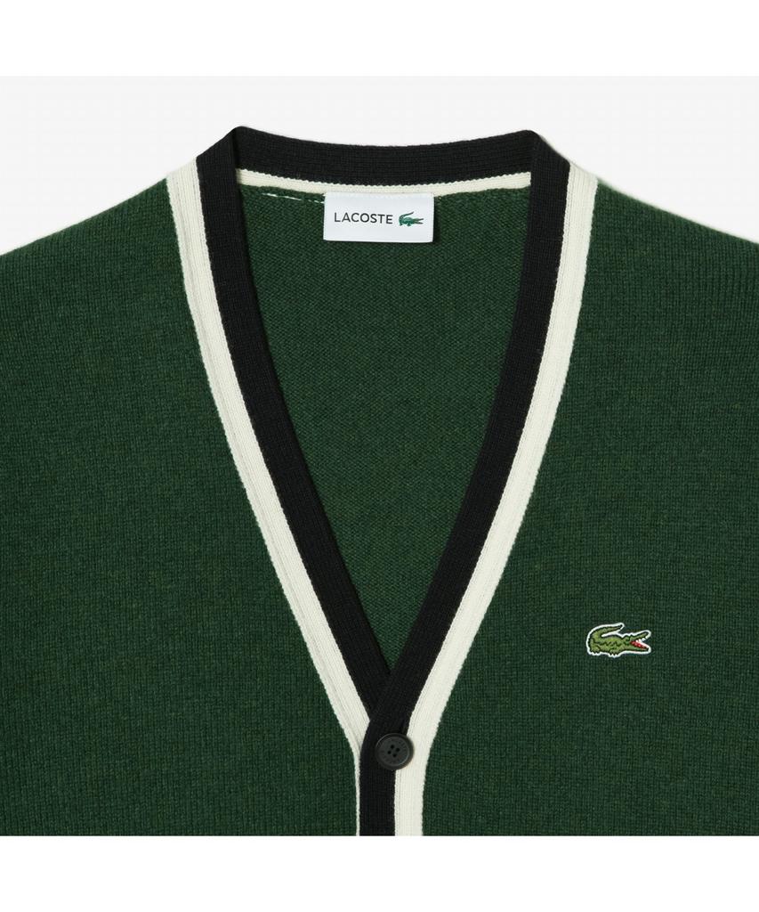 Мужской шерстяной кардиган Lacoste с V-образным вырезом Ah660E-55N Yzp