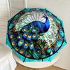 1pc Peacock Love Heart Floral Illustration Umbrella with Plastic Handle,Suitable for All Seasons Home Travel Outdoor UmbrellaDD683