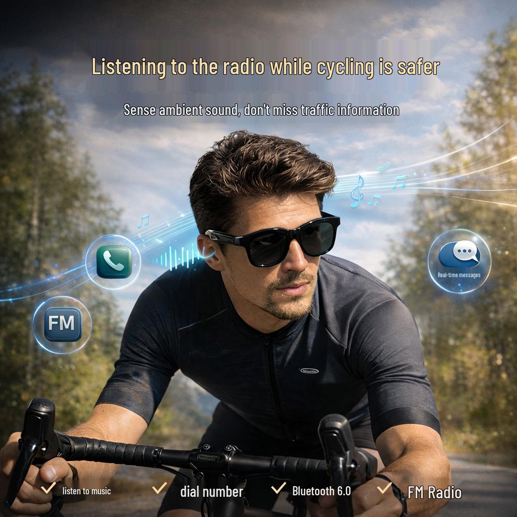 Умные Bluetooth-очки для езды на велосипеде F09 с FM-радио и фотохромными линзами