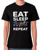 Eat Sleep Rave Repeat Унисекс Футболка EDM Фестиваль House Music Вечеринка Футболка