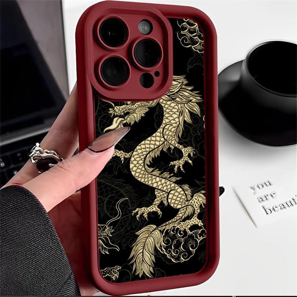 N81 Dragon design art Мягкие чехлы для телефонов с ангельскими глазками для Samsung A54 A34 A13 A14 S23 S24 Ultra S20 FE Xiaomi Redmi Note 13 12C Противоударный чехол