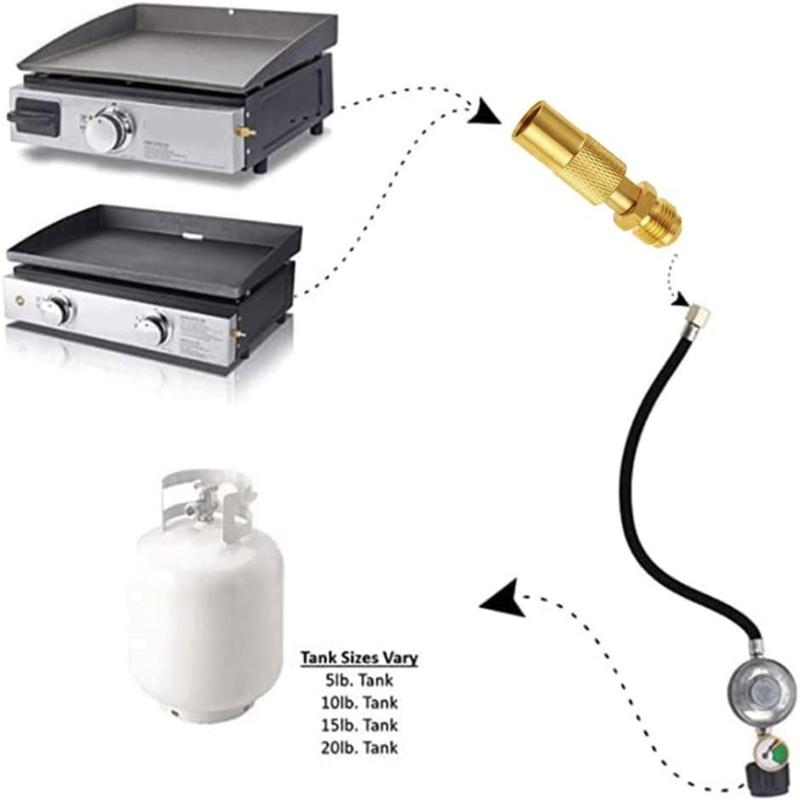 Brass 3/8Inch Male Propanes Adapter For Table Top Outdoor Cooking Equipment