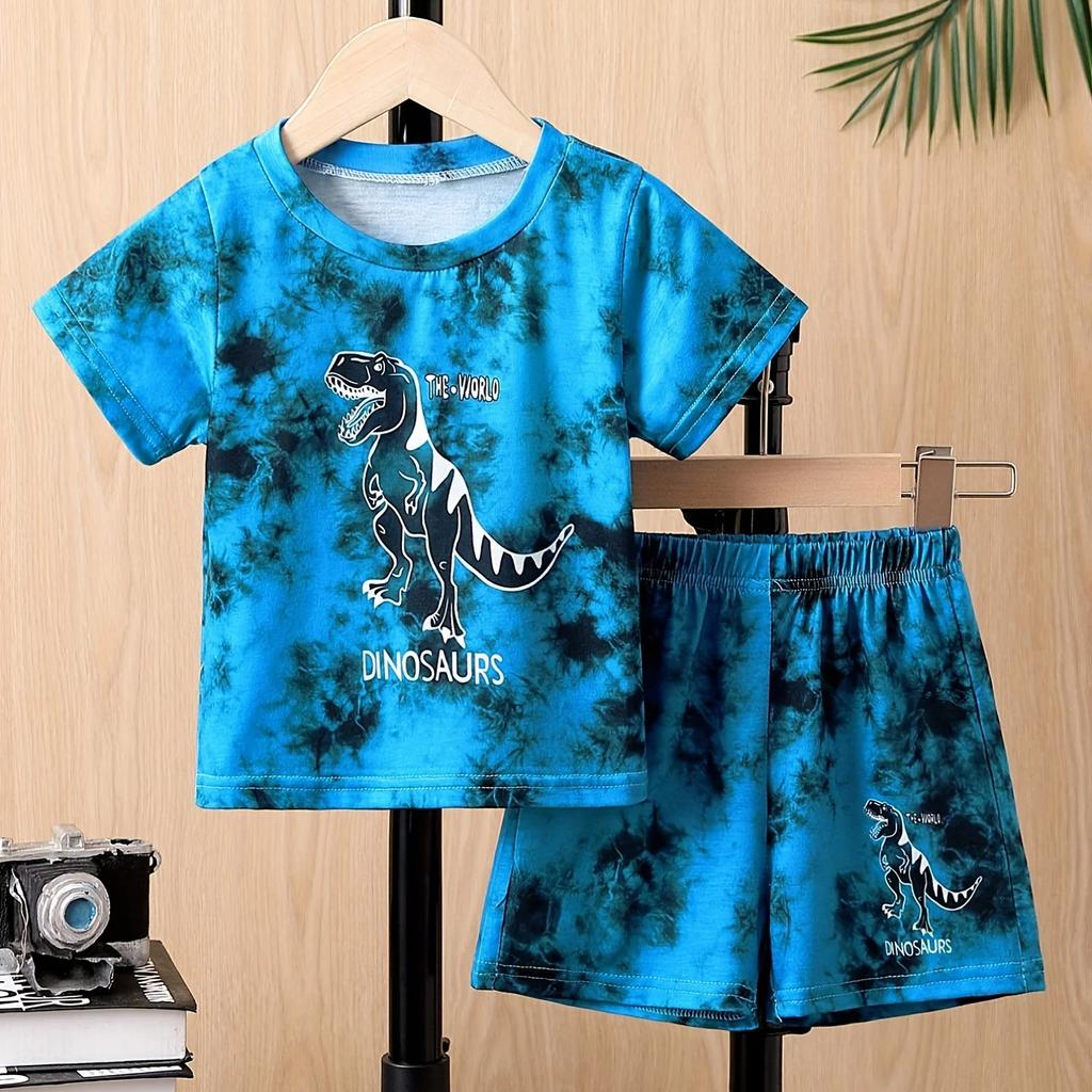 Комплект из 2 предметов для девочек с ярким тигровым принтом — комплект с короткими рукавами и яркими шортами — повседневная летняя одежда для повседневных приключений