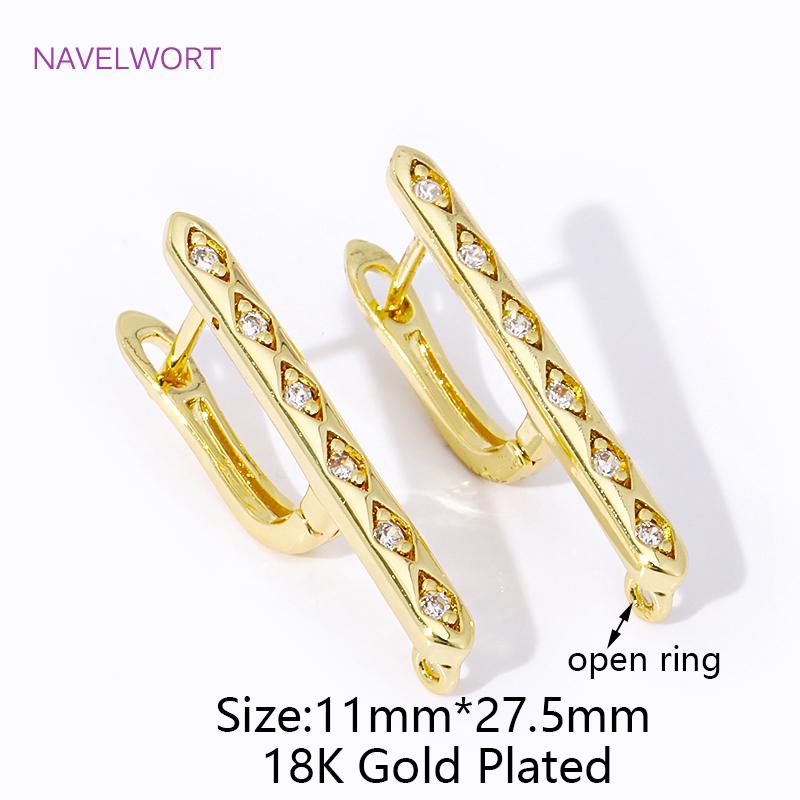 Роскошные Латунные Застежки-Крючки для Серег с Покрытием 18K Золотом, Материалы для Изготовления Серёг, Для DIY Серёг, Изготовления Украшений, Фурнитура