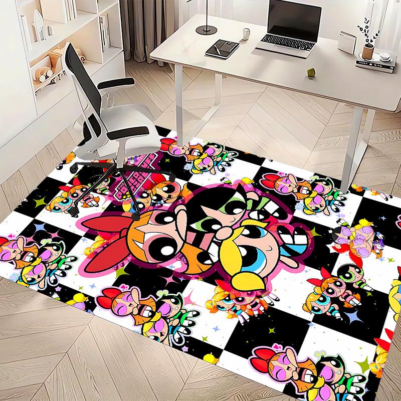 The Powerpuff Girls2 Printed Absorbent Washable Carpet, Non-Slip Bathroom Mats, Kitchen Rugs, Yoga Mat,Living Room Entrance, Camping Picnic Rugs