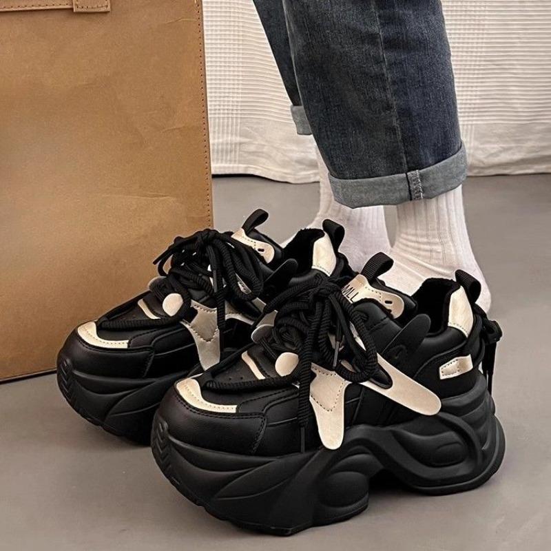 Высокие на платформе кроссовки папы для женщин для повседневной носки оригинальная вулканизированная обувь 2025 новый весна-осень повседневная спортивная женская обувь