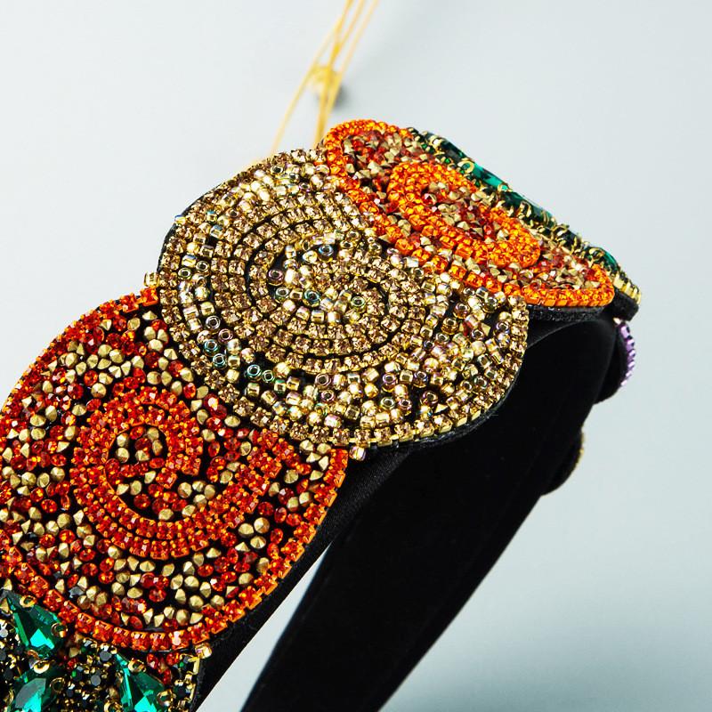 Красочные украшения для волос со стразами, вечерние аксессуары для волос, роскошная повязка на голову с широкими полями