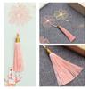 Cute Rose Gold Apricot Leaf Tassel Metal Bookmark Chinese Style