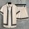 Summer Beach Vacation Men's Shirt Short Sleeved Shorts Two-piece Set Printed Breathable Set Fashionable Men's Party Set