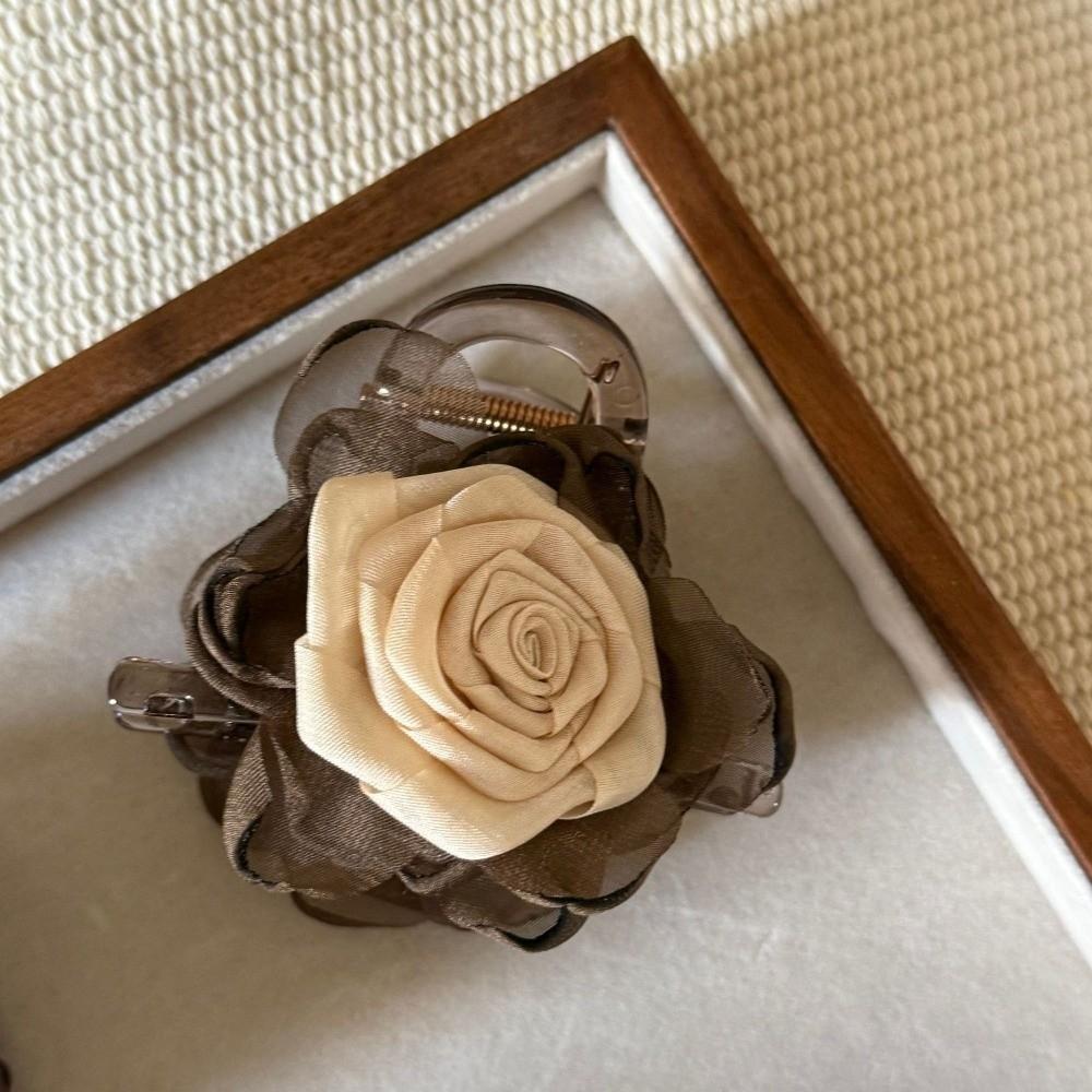 Mesh Hair Clip Rose Flower Floral Hairpin Sweet Hair Claw Hair Accessories