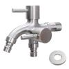 Mop Tap 304 Stainless Steel Faucet 1In 2 Out Double Outlet Double-Outlet Washing Machine Faucet Multifunctional